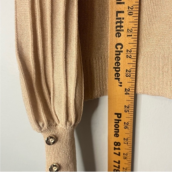 Nanette Lepore Metalic Gold Knit Sweater Scoop
Pullover Puffy Ribbed Sleeve Sz L - Picture 11 of 11